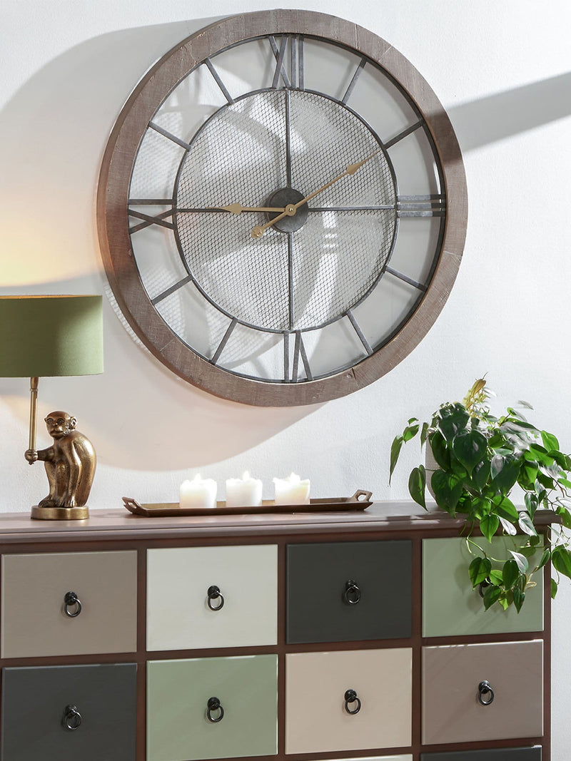 Pacific Natural round wall clock 80cm, imported from the UK