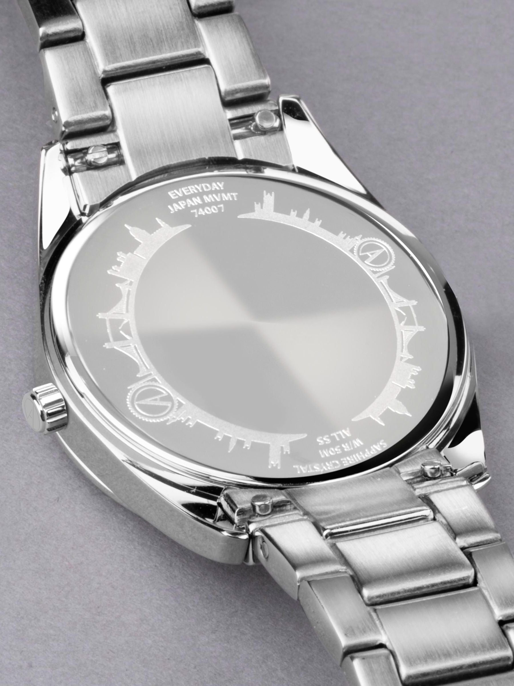 Men's Stainless Steel Analogue Watch with Forest Green Dial and Sapphire Crystal