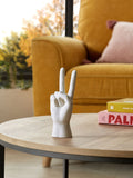 Cream peace hand ornament sculpture 20x6x8cm - British product