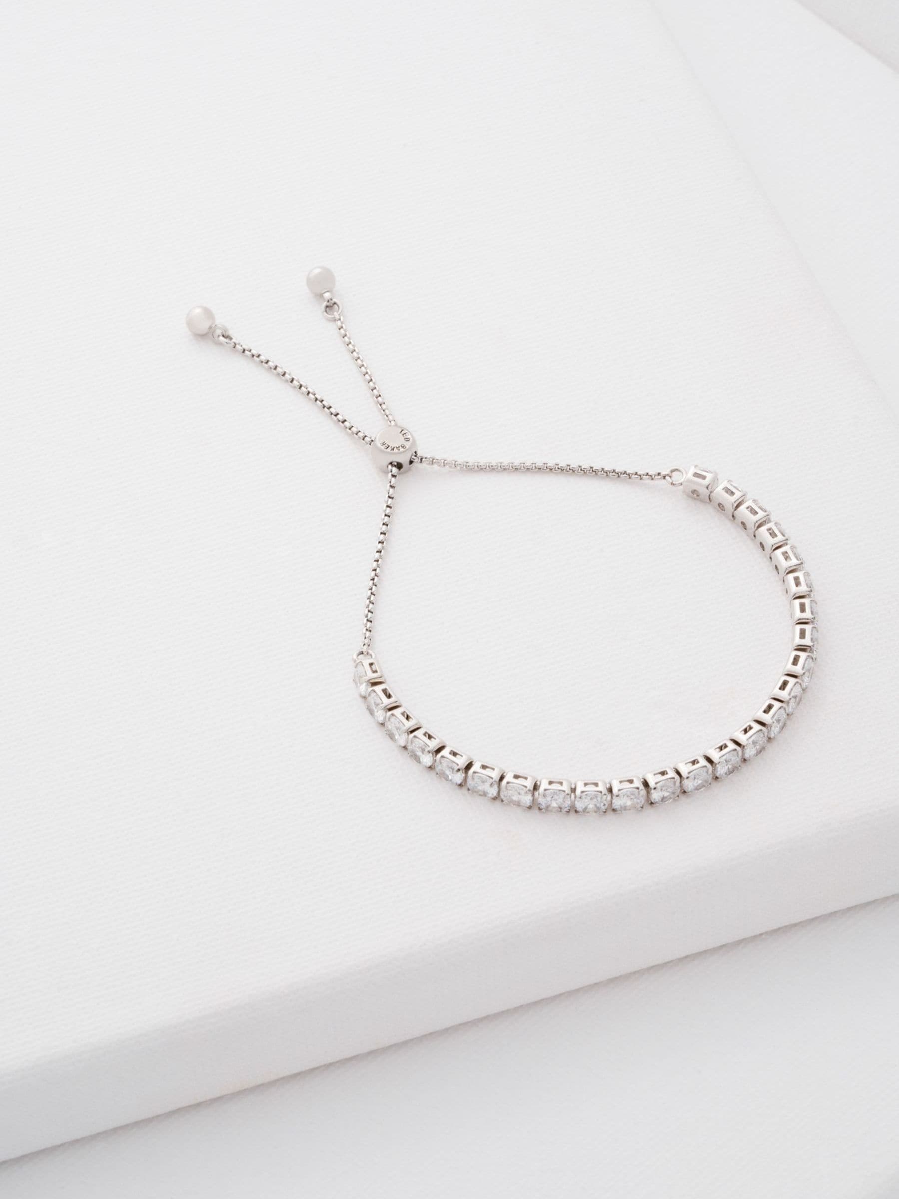 Ted Baker Silver Tone, Clear Crystal Melrah: Icon Slider Bracelet, Clear