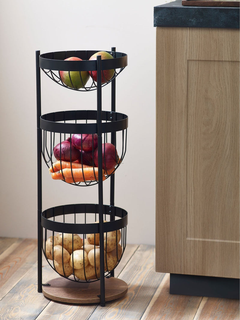Bronx black storage basket stand with dimensions 72x28x28cm - British product