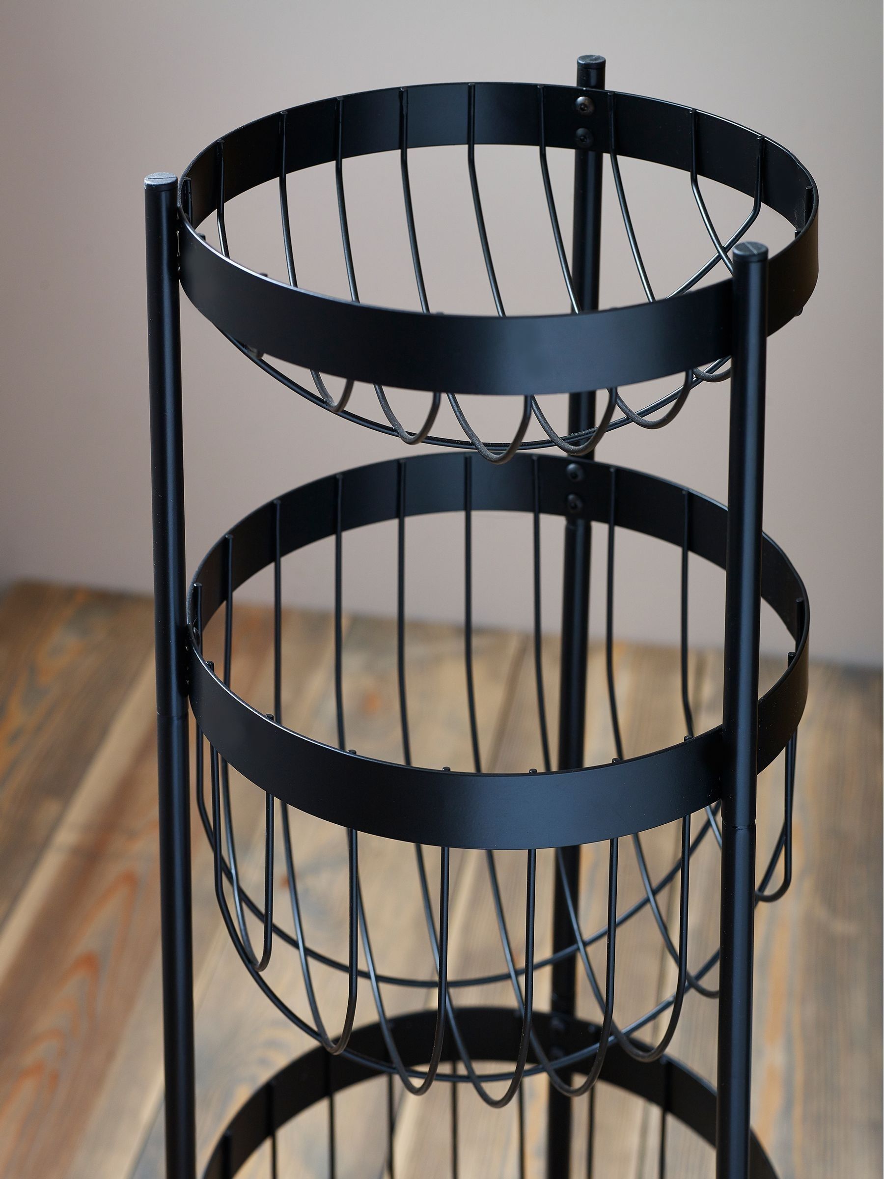 Bronx black storage basket stand with dimensions 72x28x28cm - British product