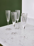 Jasper Conran London clear fluted champagne flute glasses set of 4, UK version