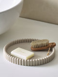 Natural rib round resin tray 21cm, imported from the UK