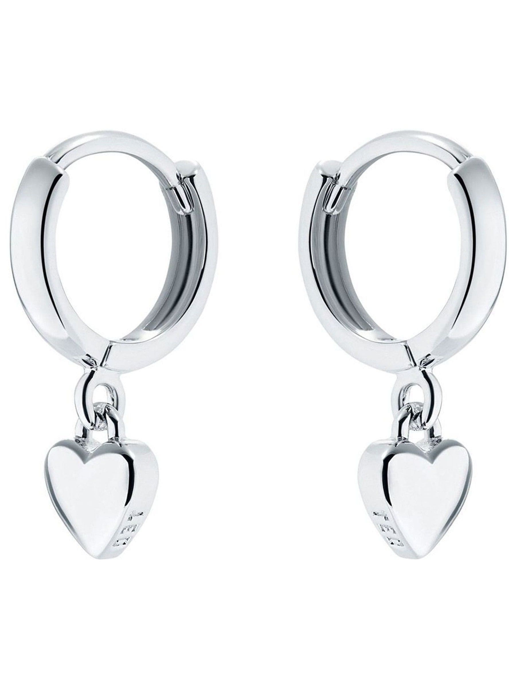Ted Baker silver tone tiny heart huggie earrings (British brand)