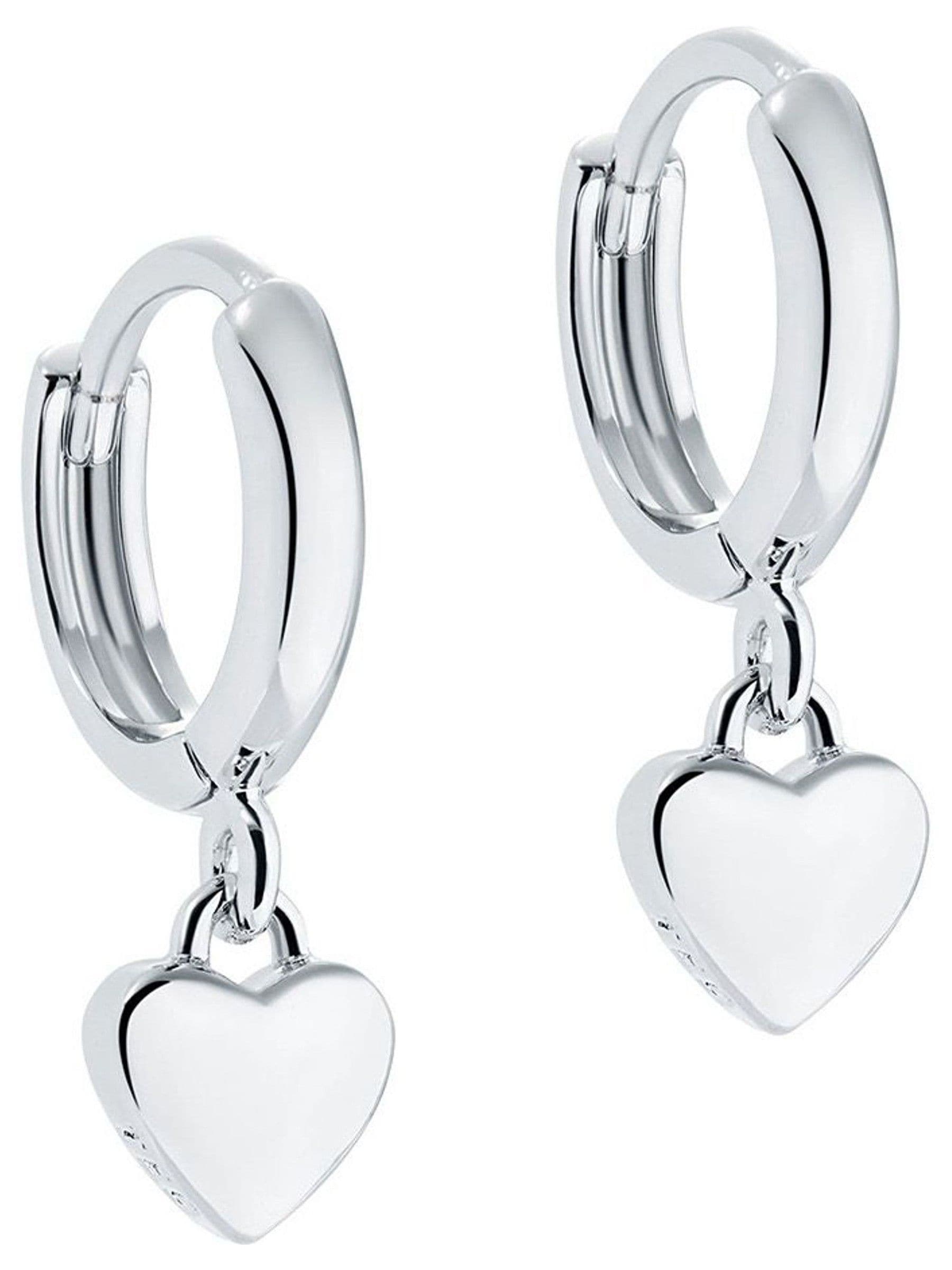 Ted Baker silver tone tiny heart huggie earrings (British brand)