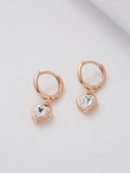 Ted Baker rose gold crystal heart huggie earrings 0.9cm (British brand)