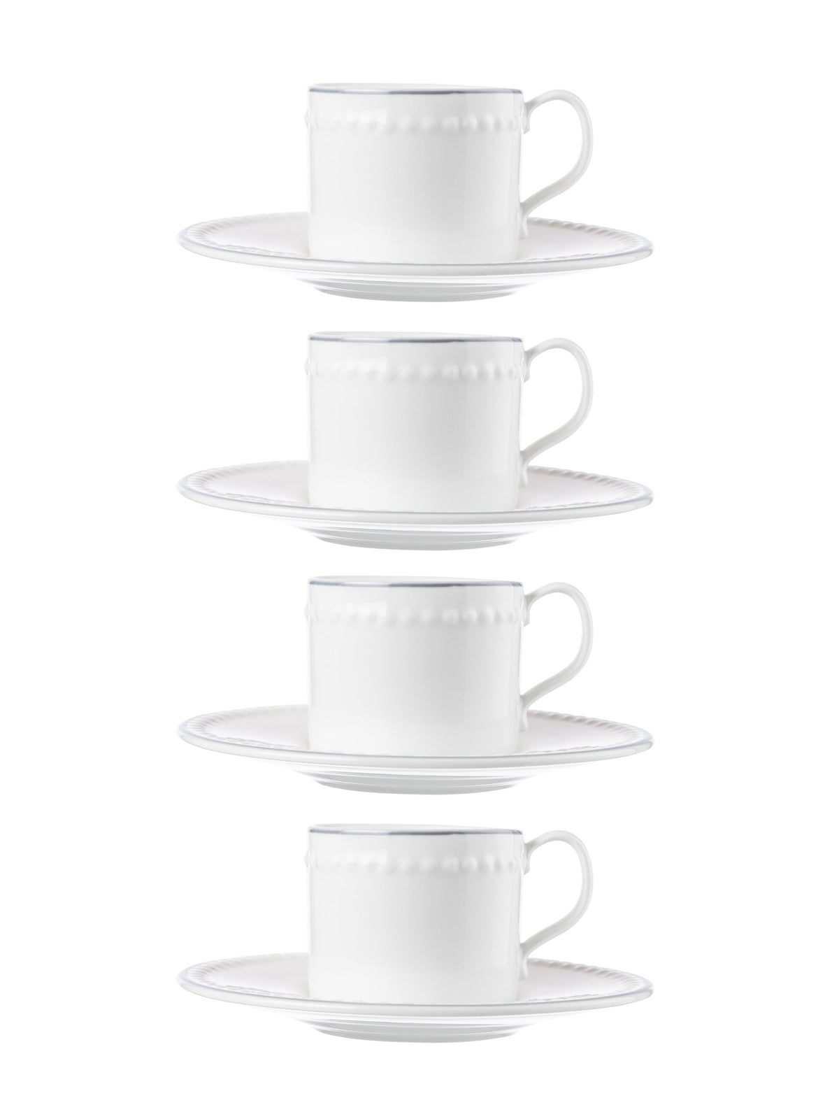 Mary Berry Set of 4 White Signature Espresso Cup & Saucers