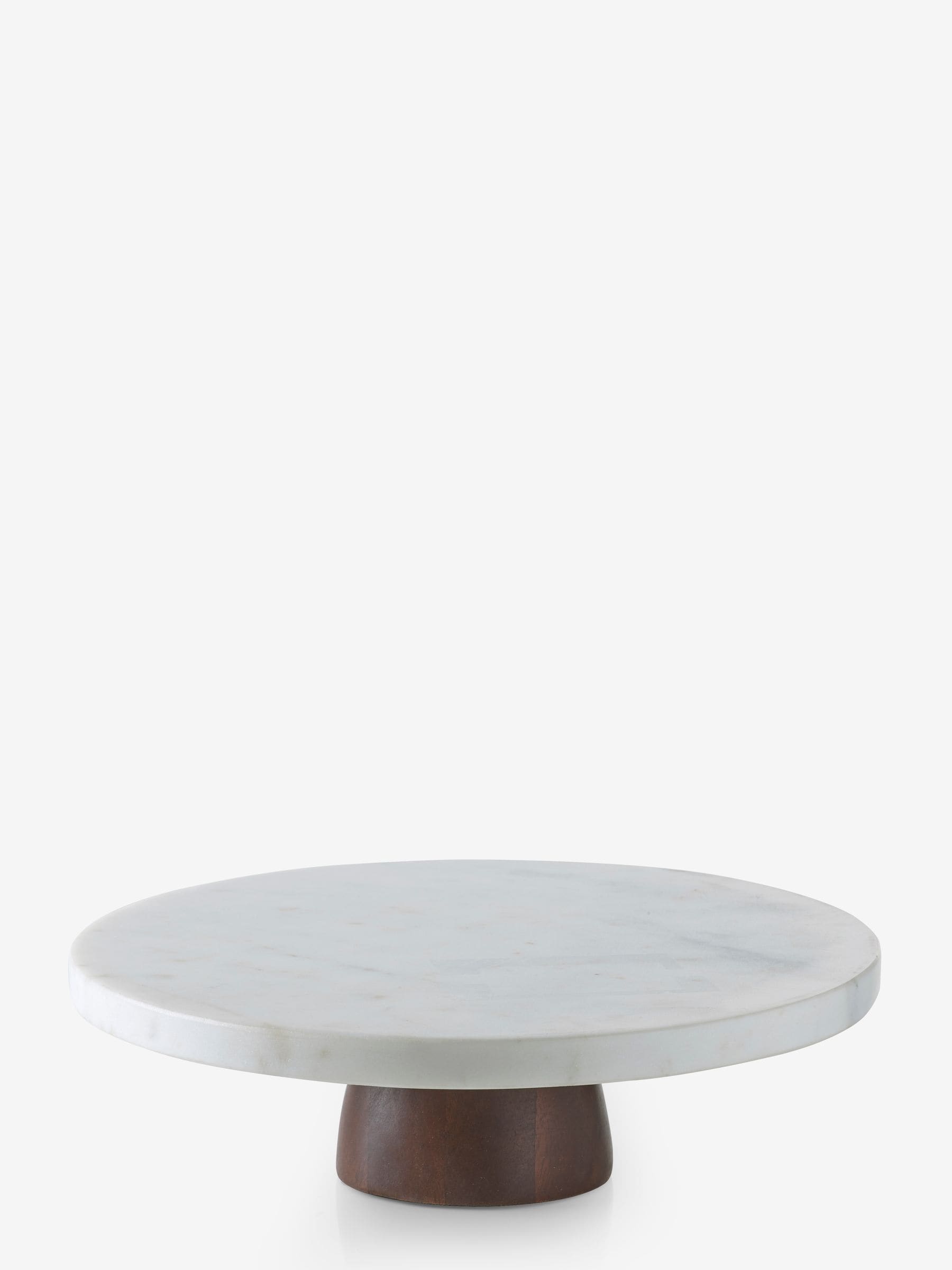 White marble and mango wood cake stand 29.5cm diameter (British brand)