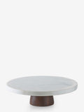 White marble and mango wood cake stand 29.5cm diameter (British brand)