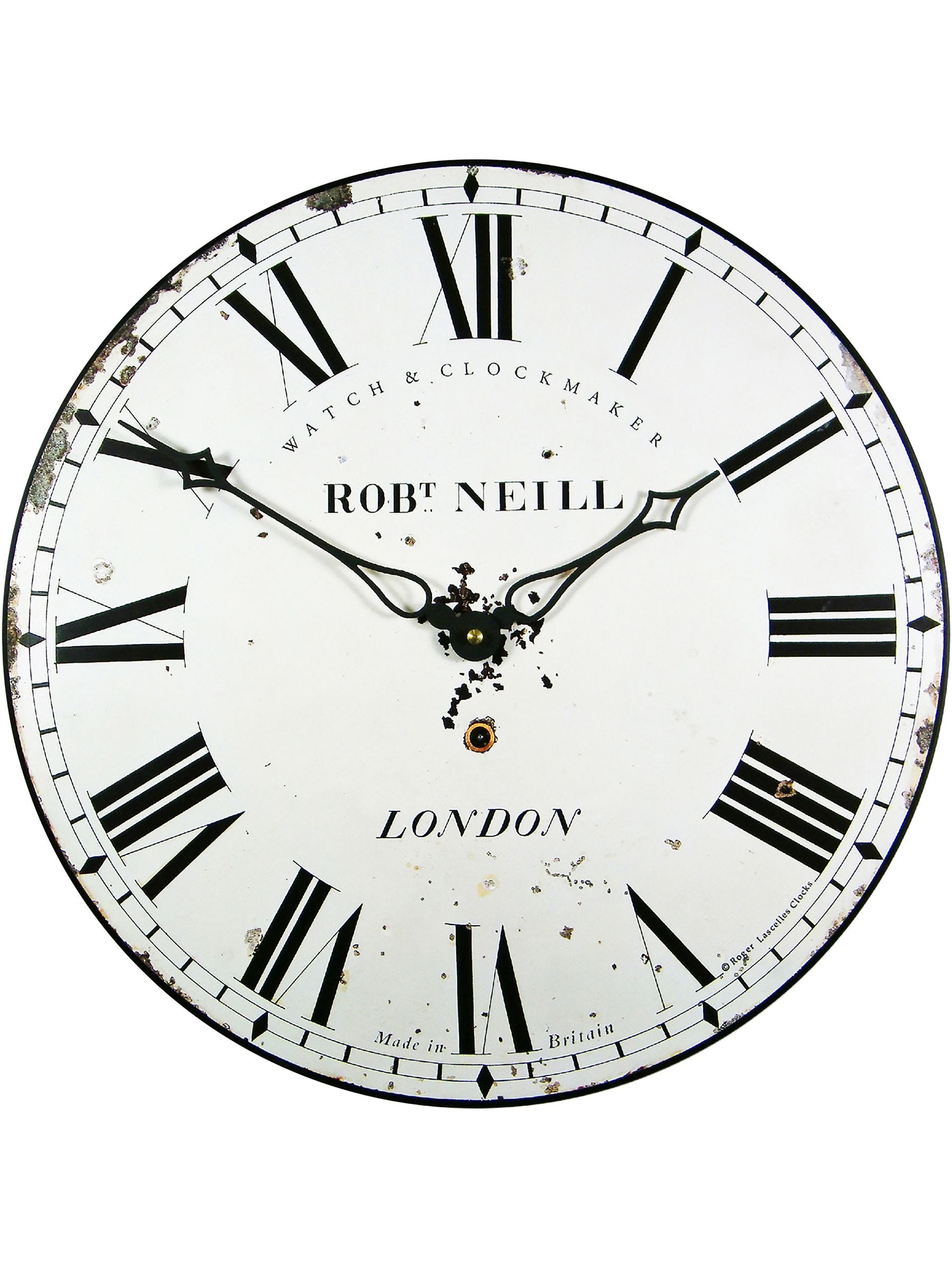 Neill of London open faced cream wall clock 36cm - British product