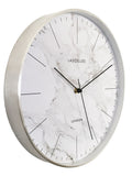 Brookpace Lascelles Cream Brushed Chrome Metal Cased Wall Clock with Marble Dial
