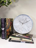 Brookpace Lascelles Cream Brushed Chrome Metal Cased Wall Clock with Marble Dial