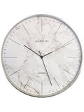 Brookpace Lascelles Cream Brushed Chrome Metal Cased Wall Clock with Marble Dial