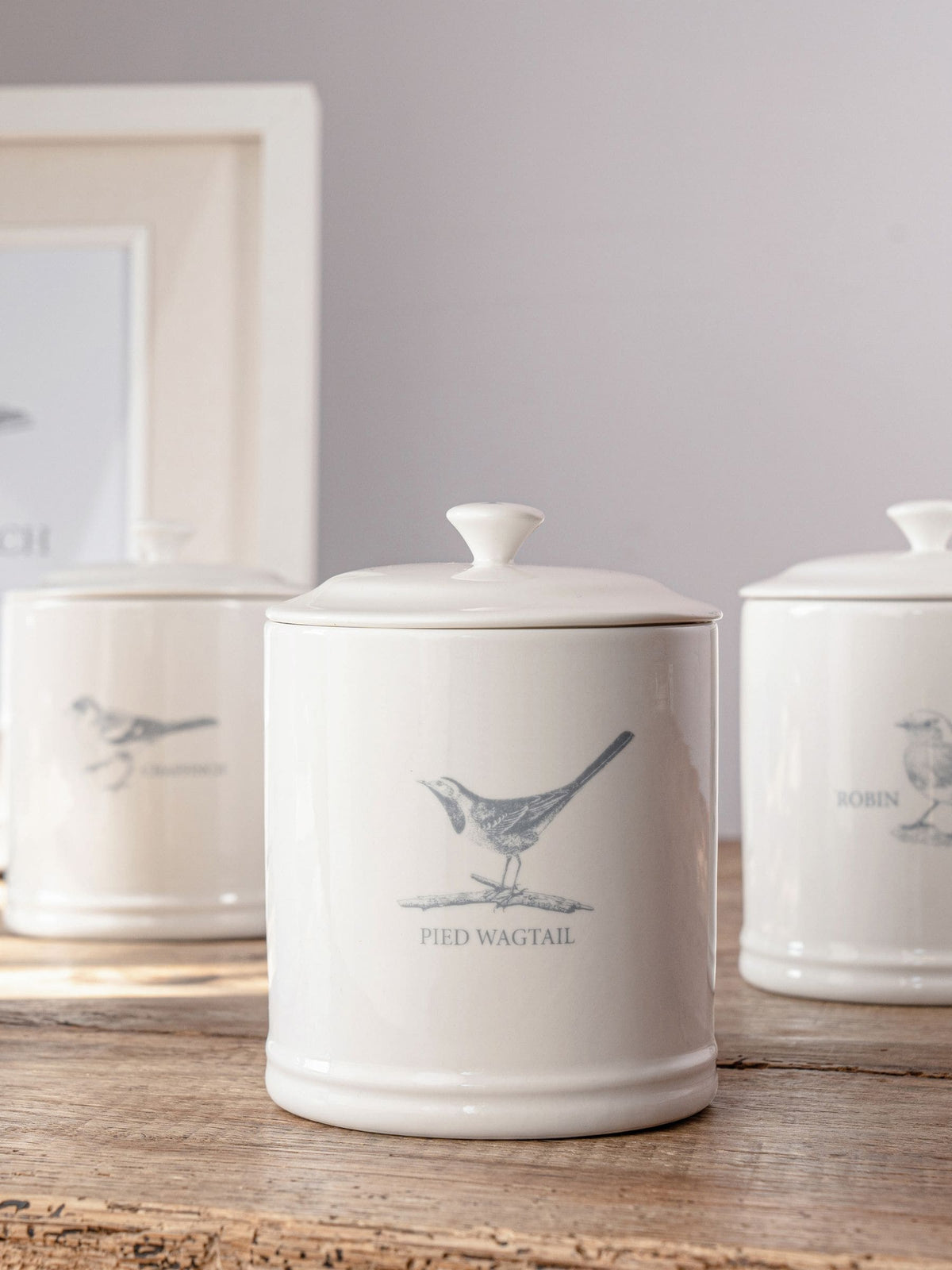 Mary Berry Set of 3 White Garden Birds Canisters