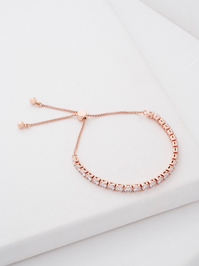 Ted Baker Rose Gold Tennis Bracelet Clear Crystal 21cm (British brand)
