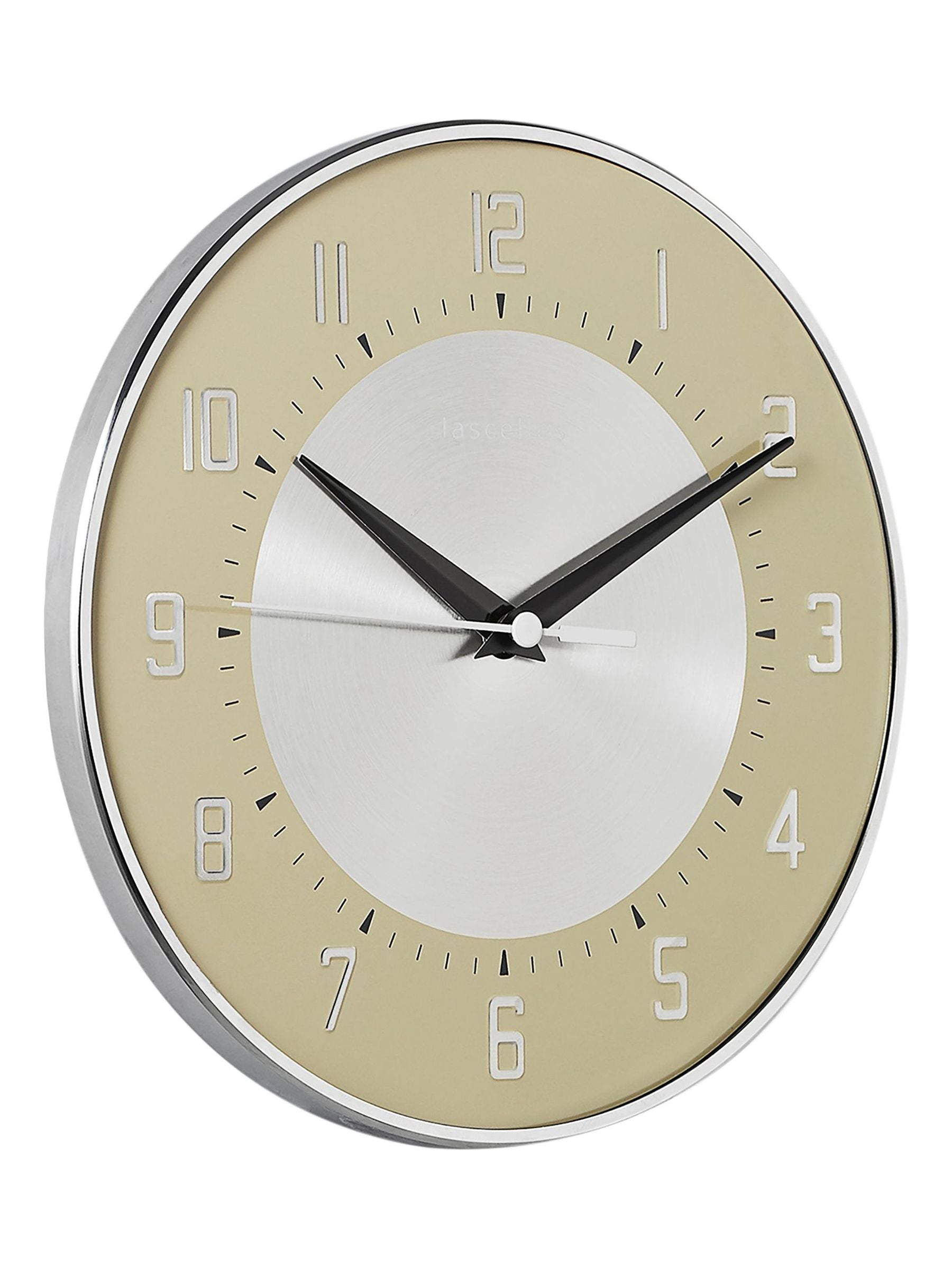 Brookpace Lascelles cream deco style wall clock 25cm - British product