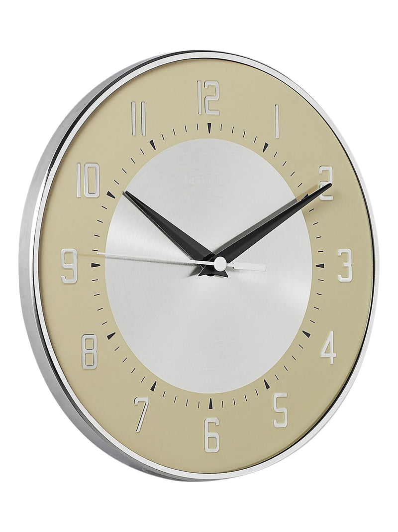 Brookpace Lascelles cream deco style wall clock 25cm - British product
