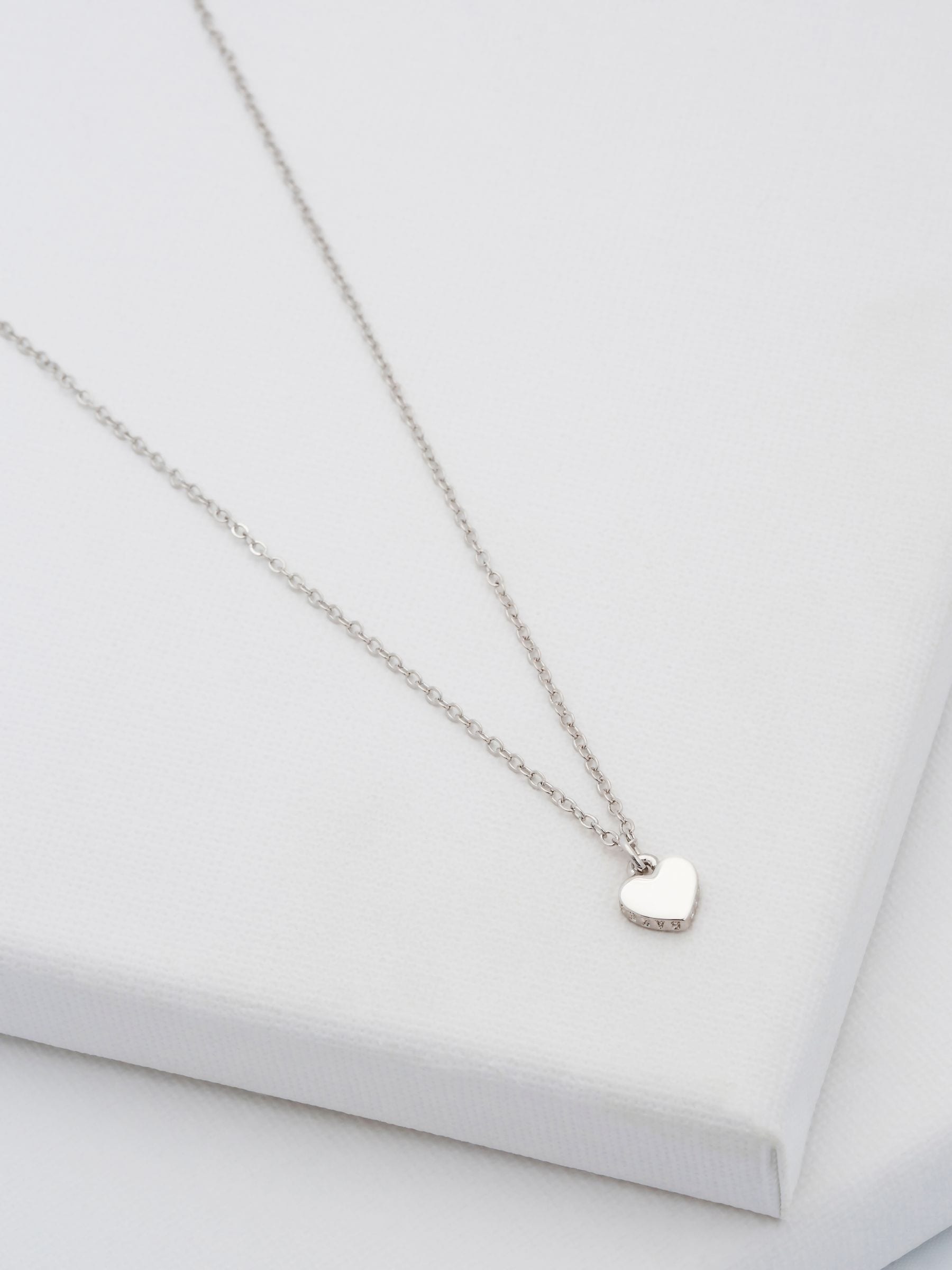Ted Baker heart pendant necklace silver tone 42-47cm (British brand)