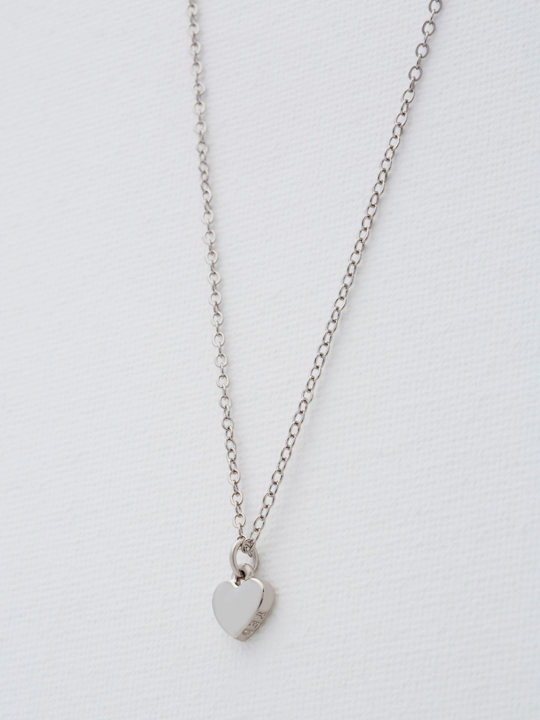 Ted Baker heart pendant necklace silver tone 42-47cm (British brand)
