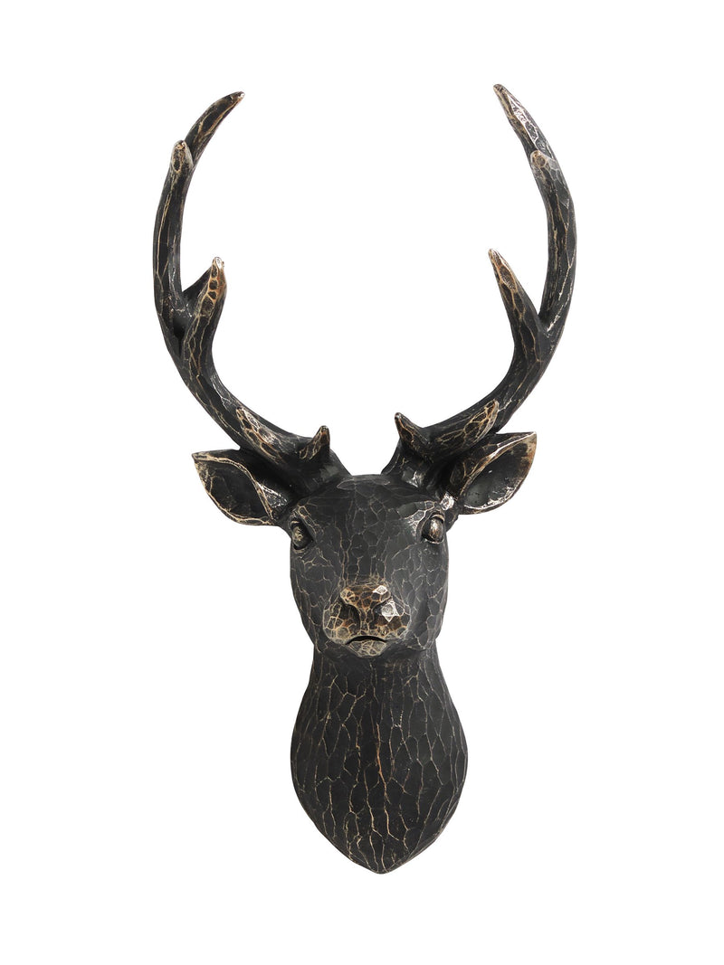 Black metal effect 3D stag head wall art - British product