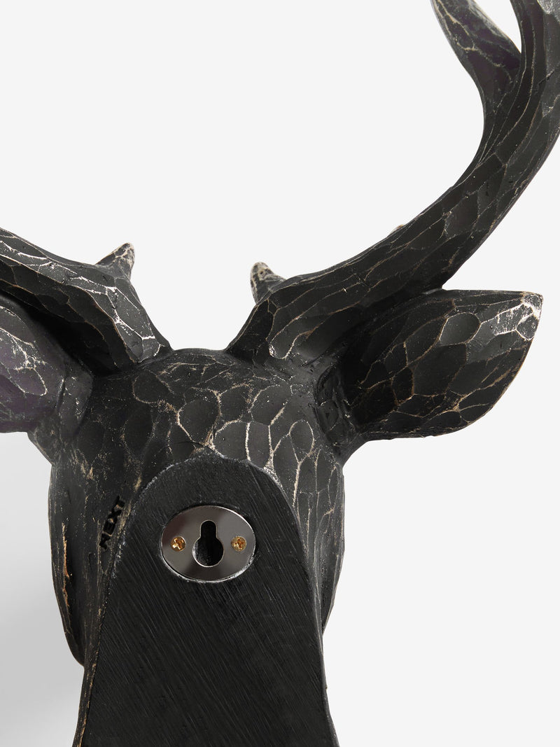 Black metal effect 3D stag head wall art - British product