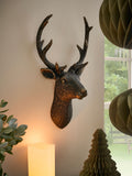 Black metal effect 3D stag head wall art - British product