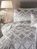 Soiree Silver Belfort Jacquard Duvet Cover Set