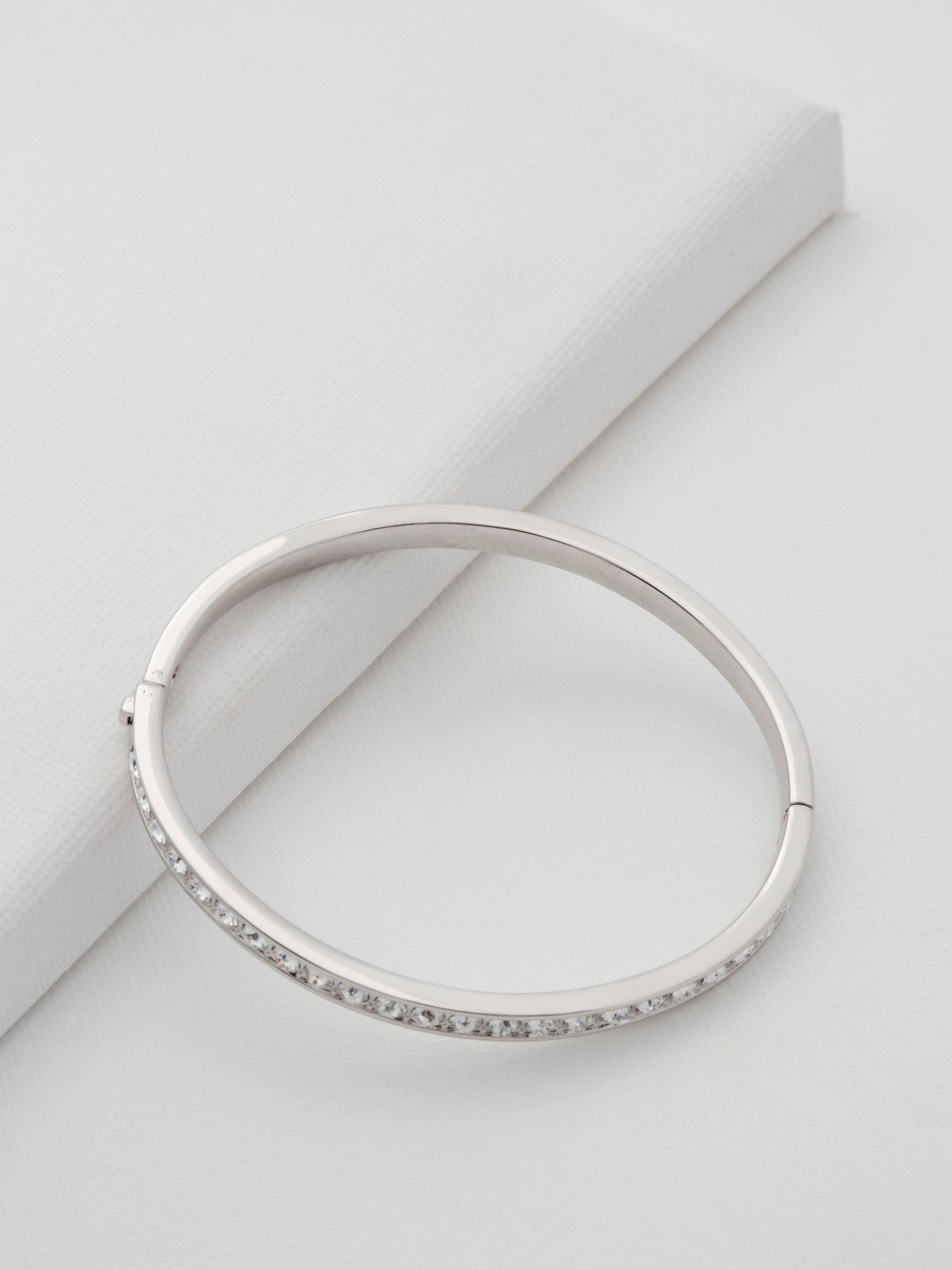 Ted Baker crystal hinge bangle silver tone (British brand)