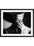 Brookpace Lascelles Black 'Mystery Lady I' photographic print in glass frame 86 x 66cm - British product