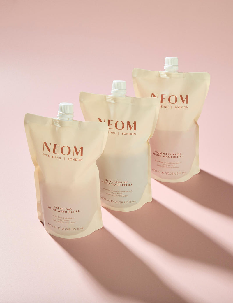NEOM Wellbeing Complete Bliss hand wash refill Blush Rose, Lime & Black Pepper 600ml - British product