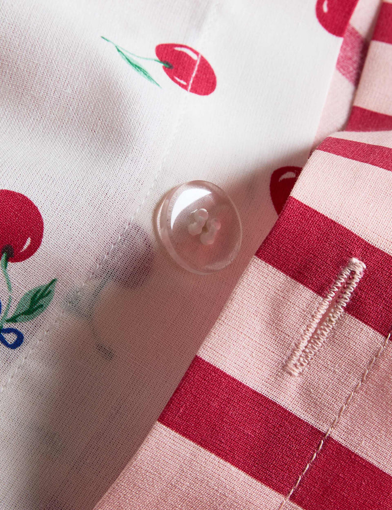 Cotton blend cherries reversible single bedding set - British product