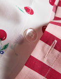 Cotton blend cherries reversible single bedding set - British product