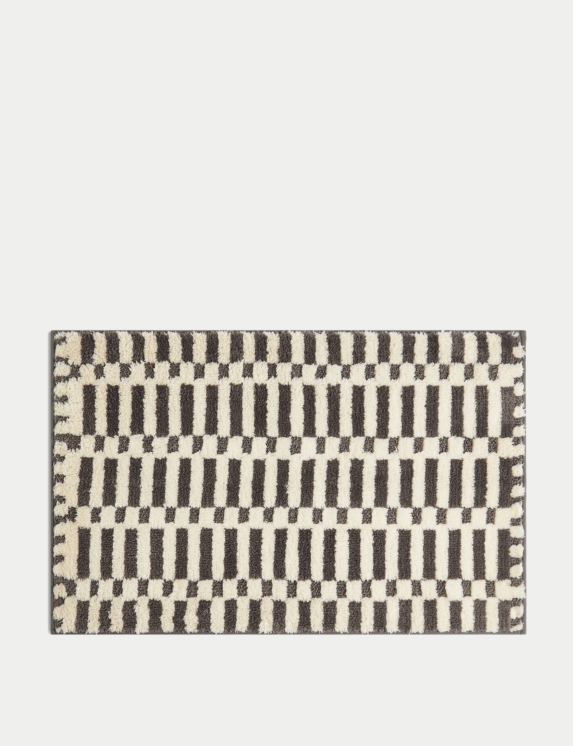 Cotton blend geometric quick dry bath mat 50 x 80cm - British product