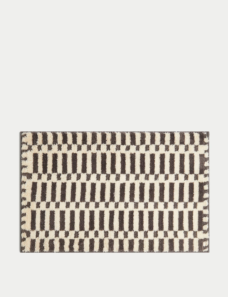 Cotton blend geometric quick dry bath mat 50 x 80cm - British product