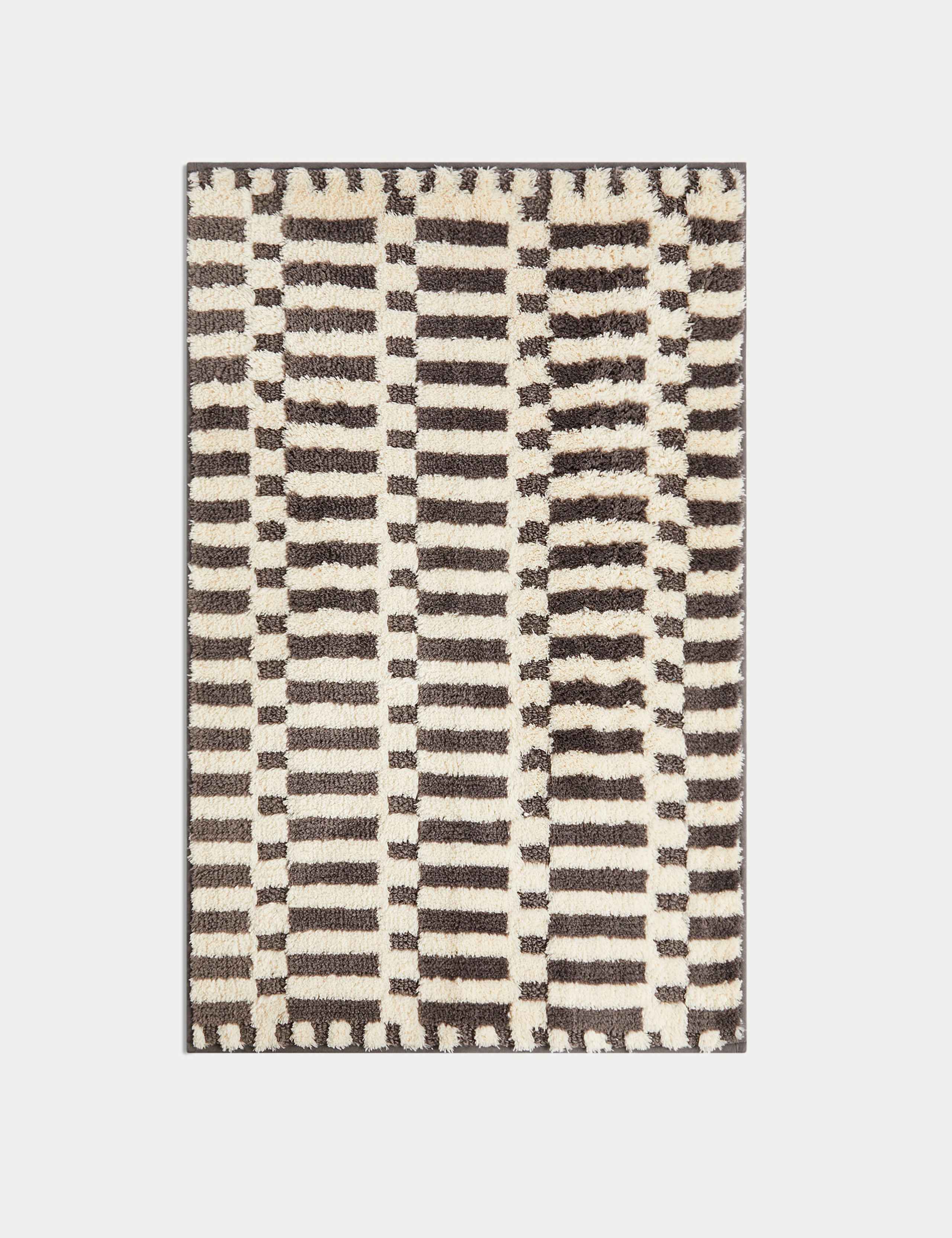 Cotton blend geometric quick dry bath mat 50 x 80cm - British product