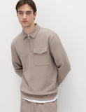 M&S cotton blend pique half zip top - British product