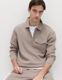 M&S cotton blend pique half zip top - British product