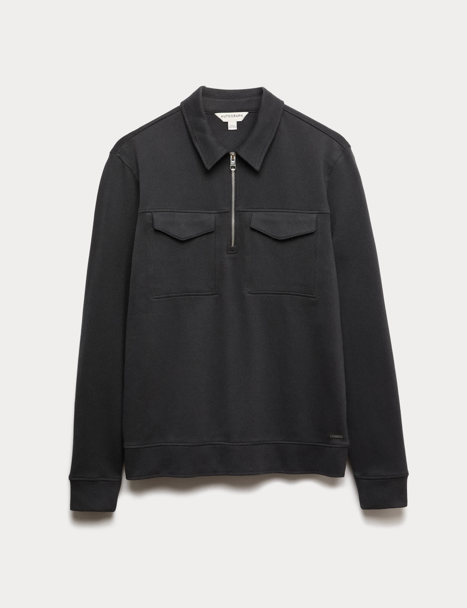 Autograph cotton-rich half zip sweatshirt - British product