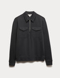 Autograph cotton-rich half zip sweatshirt - British product
