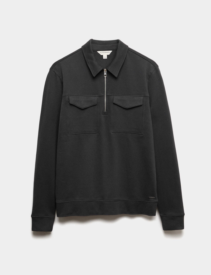 Autograph cotton-rich half zip sweatshirt - British product