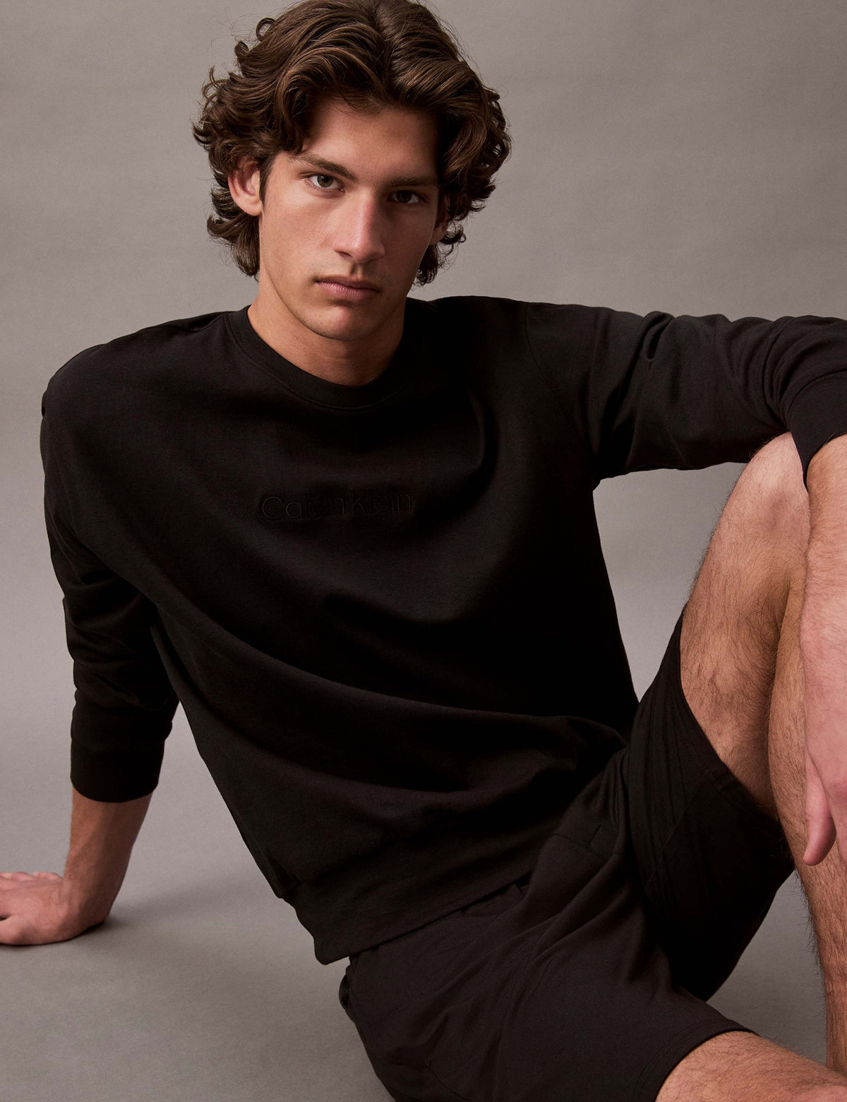 Cotton Rich Loungewear crew neck sweat with embroidered logo