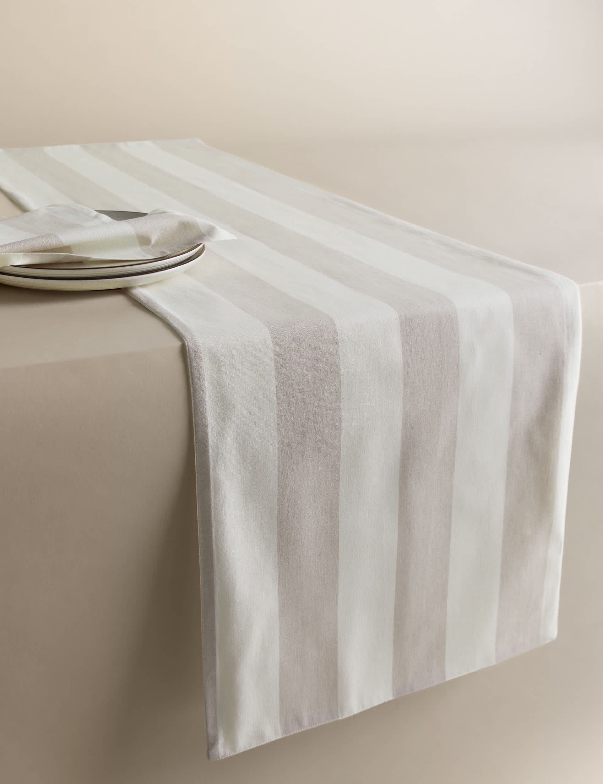 Cotton Rich Striped Table Runner