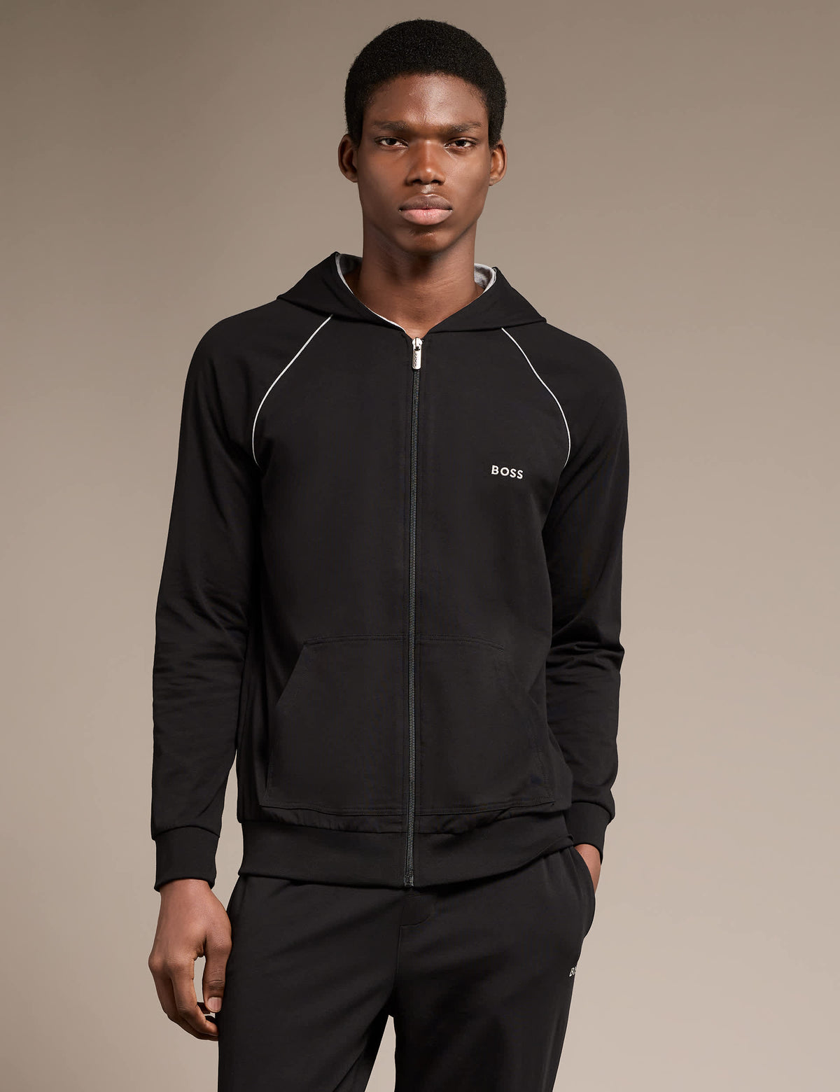BOSS Cotton Rich Zip Up Hoodie Regular Fit - British product