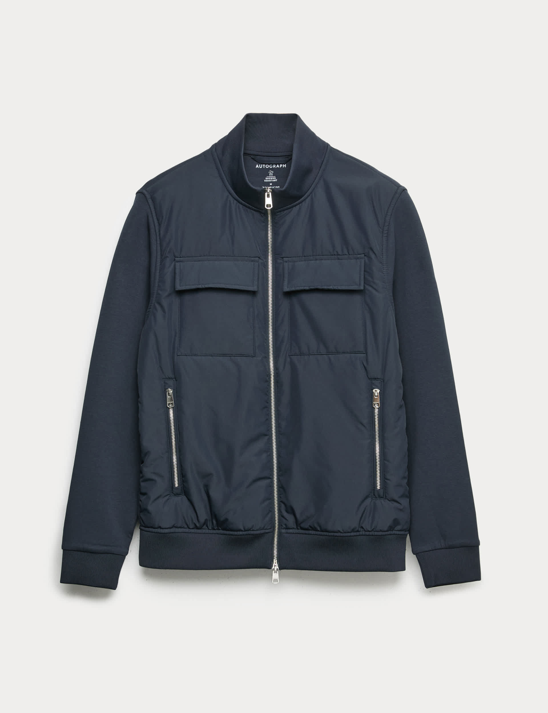 Autograph cotton rich zip-up pocket jacket - British product