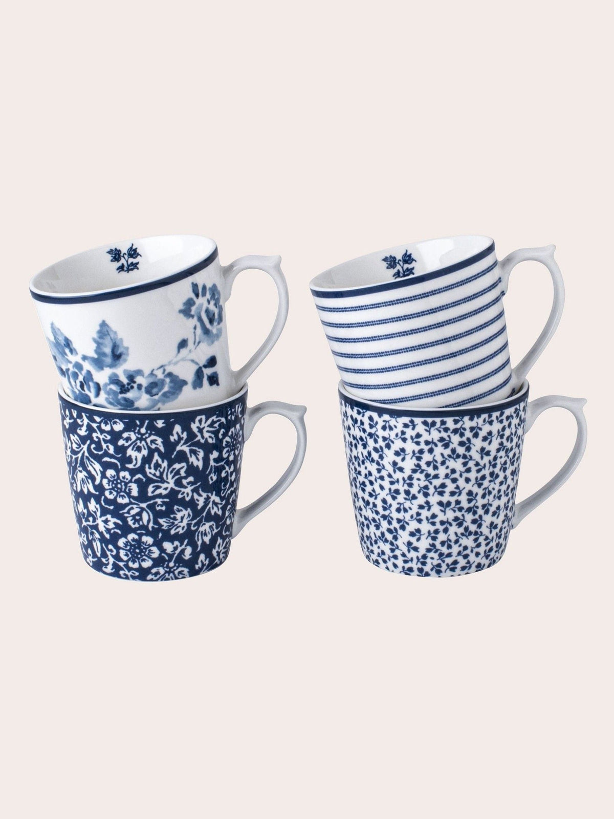 Laura Ashley Set of 4 Blue mugs Blueprint Collectables