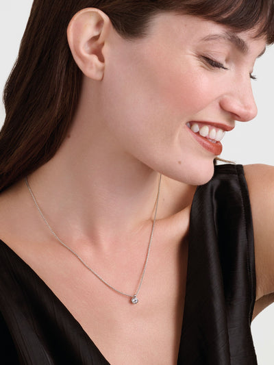 Ted Baker Silver Tone Crystal Pendant Necklace