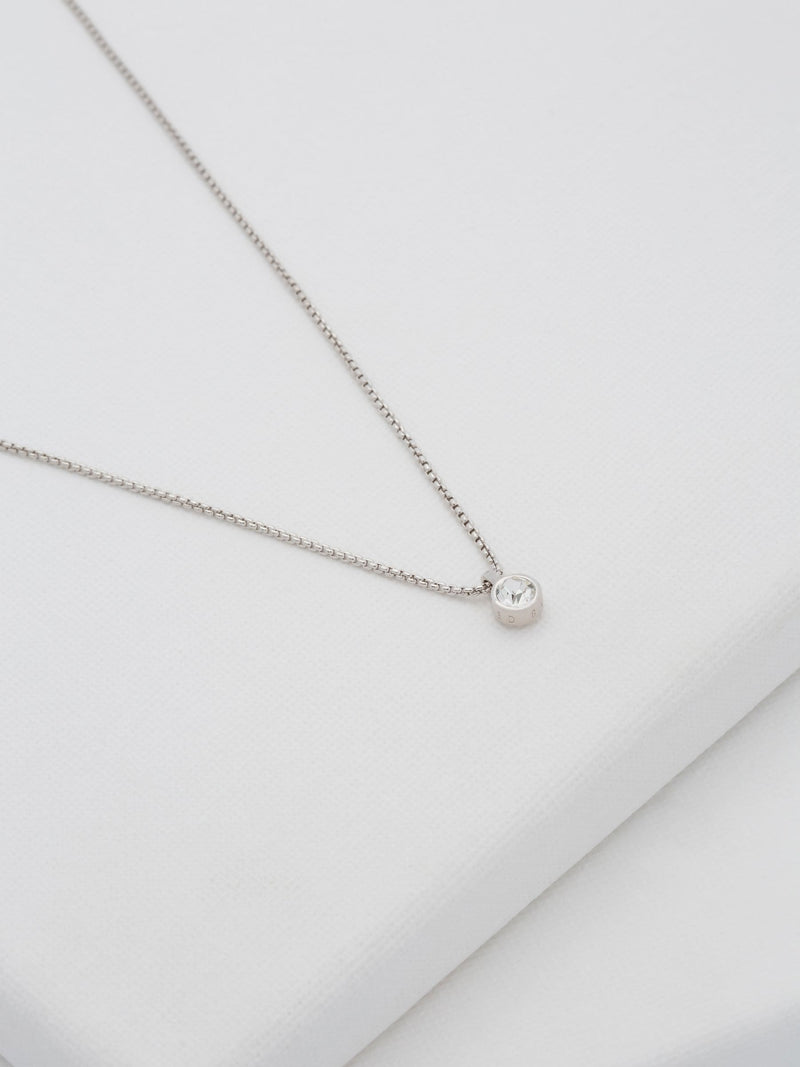 Ted Baker silver tone crystal pendant necklace 48cm (British brand)