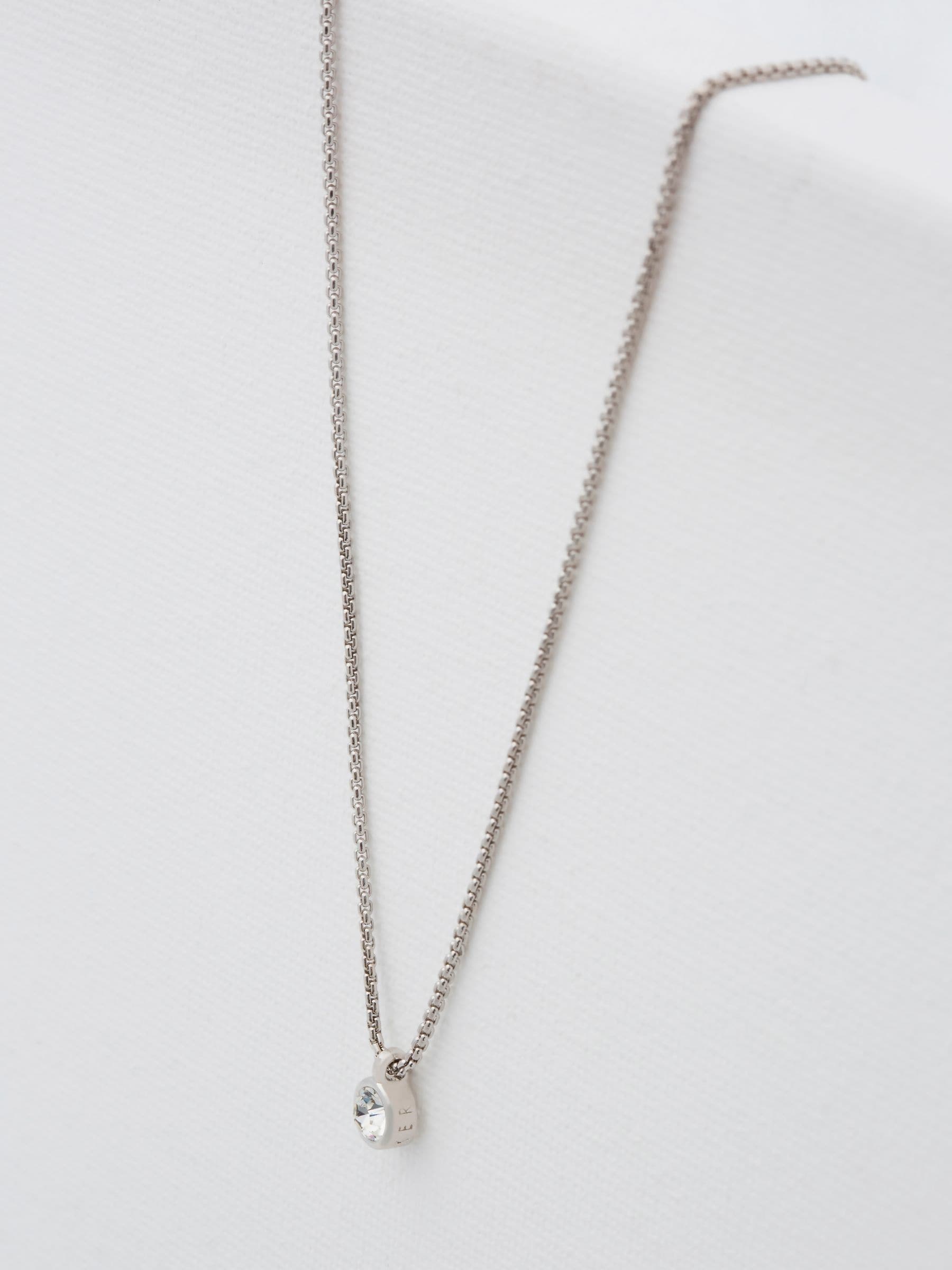 Ted Baker silver tone crystal pendant necklace 48cm (British brand)