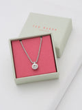 Ted Baker silver tone crystal pendant necklace 48cm (British brand)